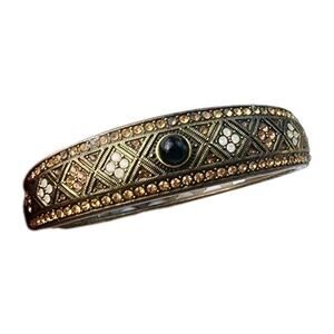 Heidi Daus Bangle Bracelet Hinge Gold Bronze White Swarovski Everyday elegance